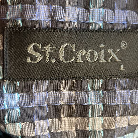 St Croix Shirt Mens Large Button Up Geometric Cotton Italy Multicolor Italy - Picture 6 of 9
